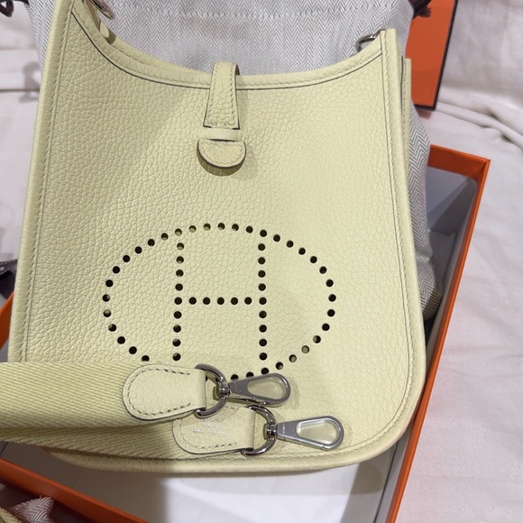 Cheapest! Brand new Hermes evelyne tpm- butter yellow with paladium hardeware - Picture 1 of 5